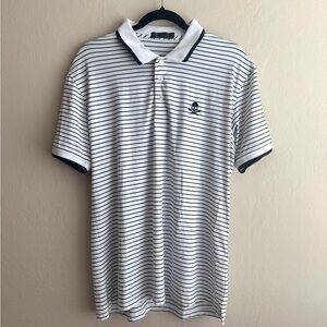 G/FORE Black and White Striped Golf Shirt